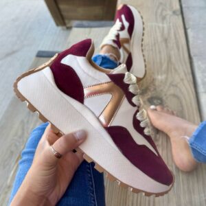 TP1100 TENIS PLATAFORMA CIRUELA/LATTE