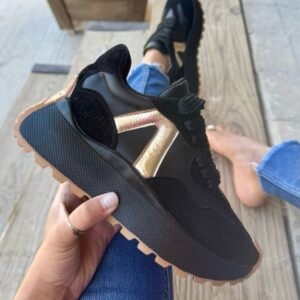 TP1110 TENIS PLATAFORMA NEGRO/ORO