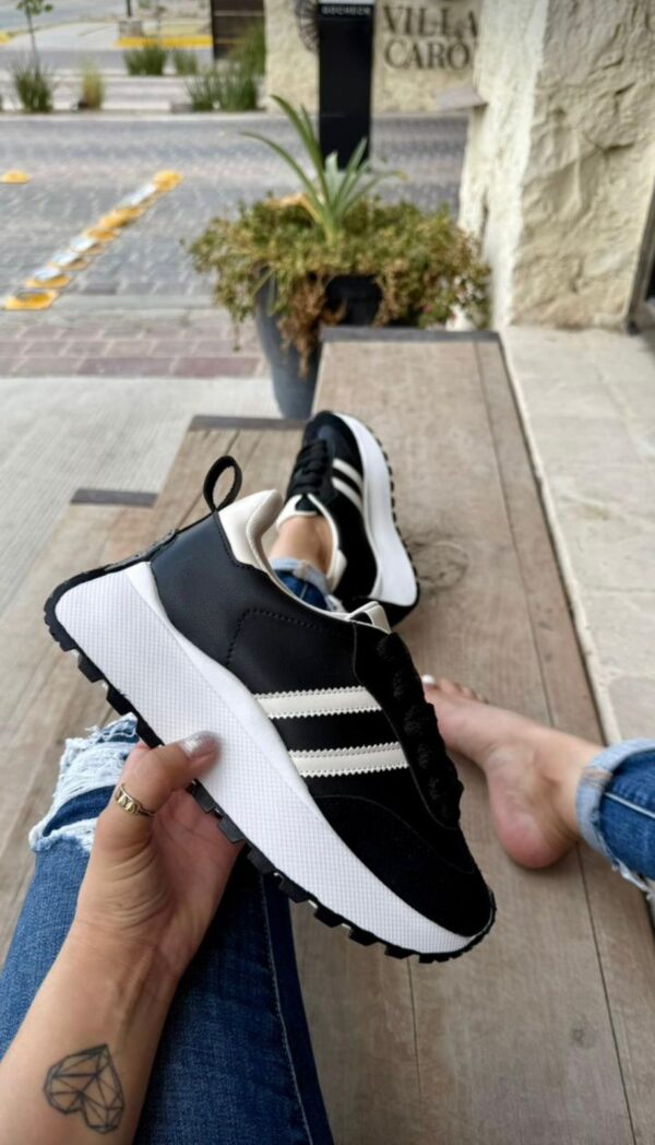 TP1030 TENIS PLATAFORMA NEGRO-LATE
