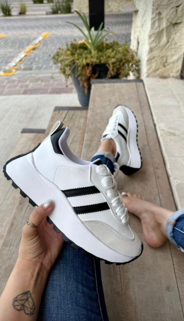 TP1010 TENIS PLATAFORMA BLANCO-NEGRO-LATE