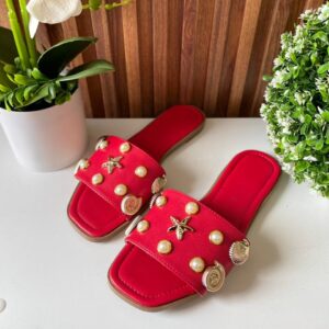S1035 SANDALIA ROJA BASICA CON DIJES MARINOS