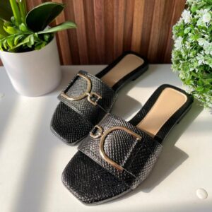 S1043 SANDALIA NEGRA SERPIENTE DIOR
