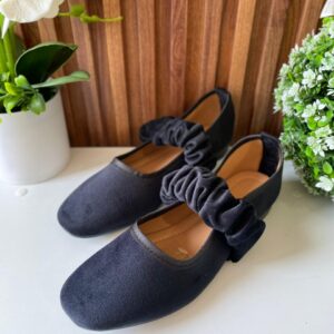 F226 FLAT NEGRO TERCIOPELO CORREA CORRUGADA