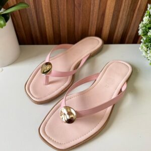 S1060 SANDALIA ROSA PASTEL DOBLE TIRA Y HEBILLA REDONDA CHICA