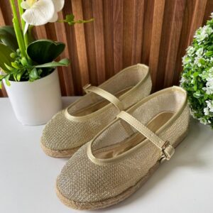 F228 FLAT ORO CON SUELA DE YUTE