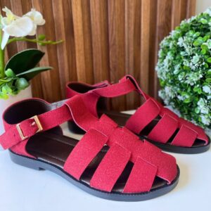 S1068 SANDALIA ROJA SEMI CERRADA