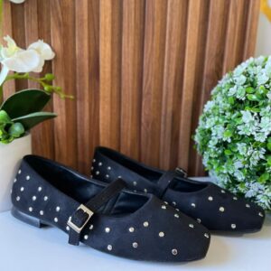 F251 FLAT NEGRO ESTOPEROLES PIEL DE DURAZNO