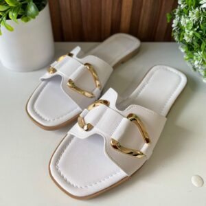 S1083 SANDALIA BLANCA DOS HERRAJES