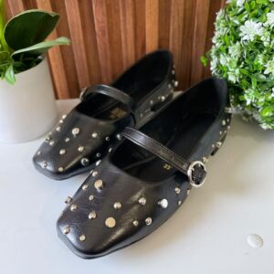 F263 FLAT NEGRO ESTOPEROLES HEBILLA REDONDA - 4