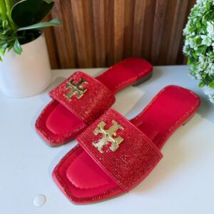 S1095 SANDALIA ROJA DUPE TORY BURCH BRILLOSA