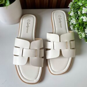 S1118 SANDALIA BLANCA DISEÑO ENTRELAZADO
