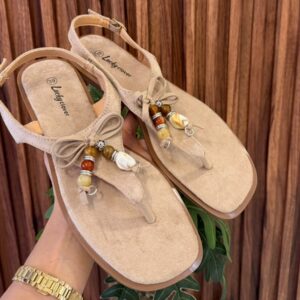S1130 SANDALIA KHAKI CON MOÑO Y SUJETADOR EN TOBILLO