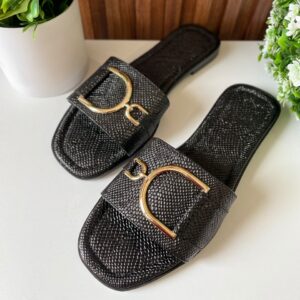 S1156 SANDALIA NEGRA DISEÑO SERPIENTE DIOR