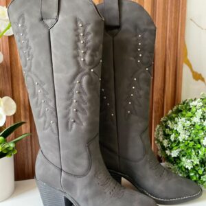 BN289 BOTA NEGRA CON DISEÑO Y ESTOPEROLES