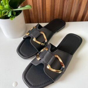 S1164 SANDALIA NEGRA DOS HERRAJES