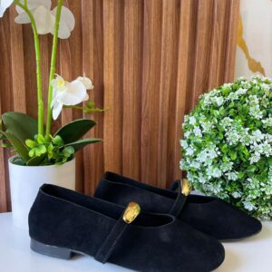 F311 FLAT NEGRO PIEL DE DURAZNO CON HERRAJE