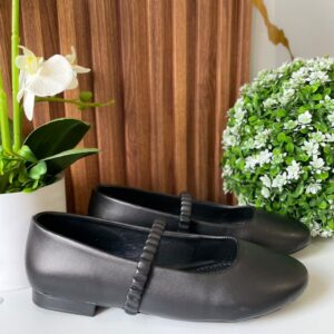 F327 FLAT NEGRO CORREA CORRUGADA