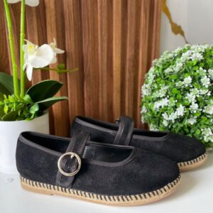 F331 FLAT NEGRO SUELA DE YUTE