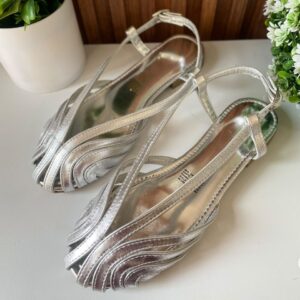 S1189 SANDALIA PLATA DE TIRAS SUJETADOR EN TOBILLO
